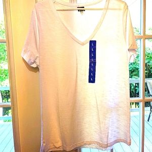 Classic White V-neck Tee / Felina Tee Shirt